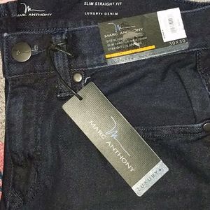 Men's dark wash denim jeans